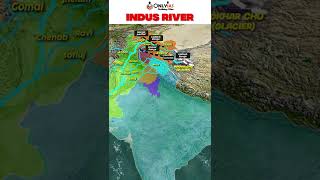 Indus River System and Left amp Right bank tributaries shorts onlyias [upl. by Rabassa979]