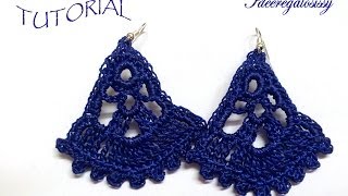 DIY TUTORIAL ENGITA ORECCHINI uncinetto VENTAGLIO PARTE 1 DI 2 HOW TO CROCHET EARRINGS [upl. by Omero]