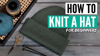 How to knit a hat for beginners with circular needles 5 easy steps [upl. by Neddie]