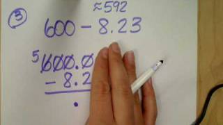 subtracting a whole number and a decimal [upl. by Bohi]