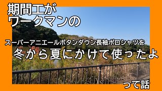 期間工がワークマンのスーパーアニエールボタンダウン長袖ポロシャツを買って冬から夏にかけて使ったよって話 [upl. by Eraste552]