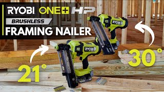 NOW AVAILABLE  RYOBI 18V ONE HP Brushless 21° amp 30° Framing Nailers [upl. by Paris]