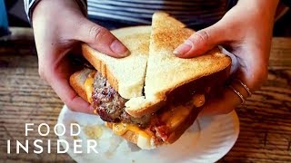 How The World’s First Burger Was Made At Louis’ Lunch  Legendary Eats [upl. by Yanehs]