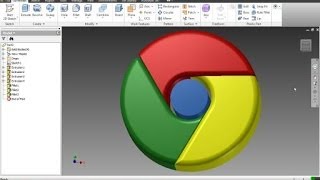 Autodesk Inventor 2015 Tutorial  3D Google Chrome Icon [upl. by Yrekcaz]