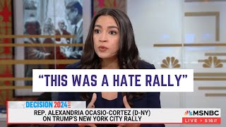 quotThis was a hate rallyquot AOC Responds on Morning Joe [upl. by Mosira]