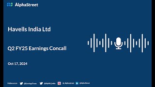 Havells India Ltd Q2 FY202425 Earnings Conference Call [upl. by Anuayek]