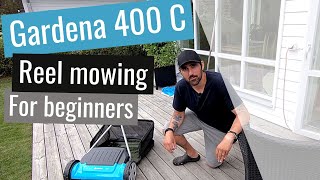 GARDENA 400 C reel mower REVIEW and TEST Reel mowing for beginners [upl. by Forcier]