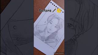 Anime style Jungkook sketch bts shorts [upl. by Nylisoj]