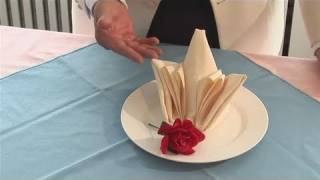 How To Fold A Table Napkin Into A Rose [upl. by Busey275]