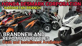 BRANDNEW AND REPO MOTORCYCLES HONDA DESMARK CORPORATION CASH AND INSTALLMENT AVAILABLE [upl. by Indyc]