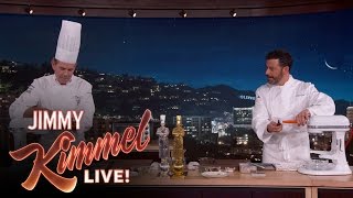 Chef Thomas Keller amp Jimmy Kimmel Make Award Winning Dish [upl. by Rysler]