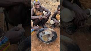 Wow Thats incredible delicious food Hadza cooks today hadzabetribe food villagelife [upl. by Neltiac]