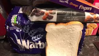 Warburtons Medium Sliced soft white bread blue packet Review [upl. by Enilrad]