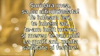 Surioara mea la multi ani  Felicitare muzicala cu urare de zi de nastere pentru sora [upl. by Grissel]