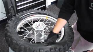 NoMar Tire Changer  How to change dirt bike tires [upl. by Drawyah]