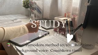 3HR STUDY WITH ME  5010 pomodoro method  relaxing rain  real time  Study with Ferroque [upl. by Fretwell826]