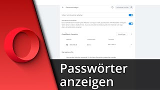 Opera Passwörter anzeigen  Opera gespeicherte Passwörter ✅ Tutorial [upl. by Atrebor]