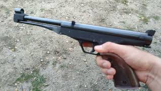 Gamo Center vintage spring air pistol from 1974 plinking [upl. by Sokem386]