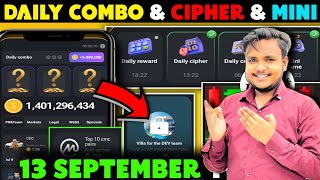 13 September Daily Combo amp Daily Cipher amp Mini Game  Hamster Kombat Daily Combo amp Mini Game [upl. by Phillida]