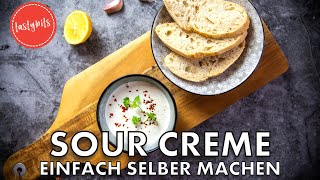 Sour Creme selber machen Rezept  schneller amp einfacher Dip [upl. by Eemaj]