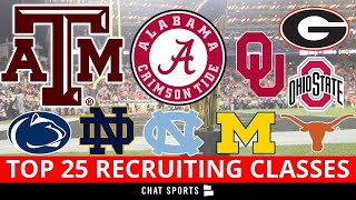 College Football Signing Day Top 25 Recruiting Classes For 2022 [upl. by Nolitta]