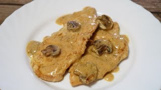 PECHUGA DE POLLO EN SALSA DE CEBOLLA Y CHAMPIÑONES SUPERFÁCIL [upl. by Risan]