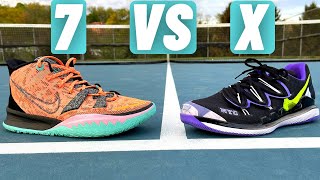 Kyrie 7 Vs Kyrie Vapor X On The Tennis Basketball and Pickleball Court [upl. by Notsruht]