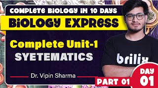 Complete Systematics in One Shot Part1  Biology Express Day 1 ft Vipin Sharma brilix [upl. by Ferrell]