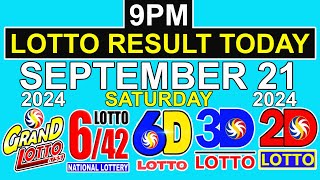 9pm Lotto Result Today September 21 2024 Saturday [upl. by Muffin]