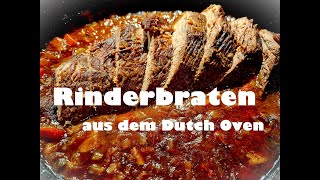 Rinderbraten im Dutch Oven mit gebratenen Rotkohl aus der Pfanne 😉 [upl. by Gievlos]