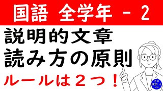 国語 全学年2【文章読解 説明的文章の読み方】要約なんて簡単！読むときに押さえるべき2つの原則！ [upl. by Ecallaw]