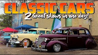 INCREDIBLE CLASSIC CARS 2 Classic Car Shows In One Day Classic Cars Low Riders Muscle Cars USA [upl. by Jarrod]