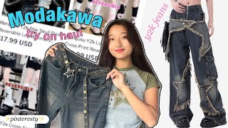 Modakawa TryOn Haul  cute and y2k outfits💫 [upl. by Perice]