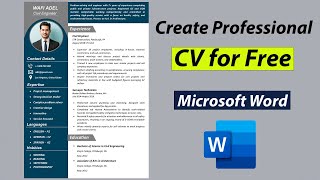 Create Best CV for Free in MS Word  Best CV Format 2023 for Job  CV Tutorial [upl. by Acassej]