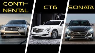 2017 Lincoln Continental vs 2017 Cadillac CT6 vs 2018 Hyundai Sonata [upl. by Noneek]