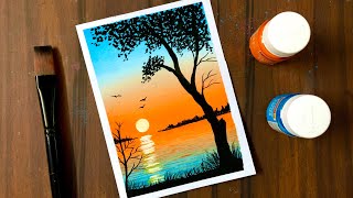 Easy Painting for Beginners  Poster Colour Painting Ideas [upl. by Hunfredo268]