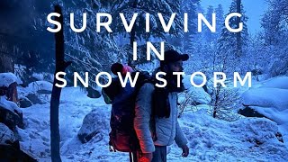 1 day survival in Snow storm camping in heavy snow mountains Coldest Snow Camp At 15 Degree [upl. by Halliday447]