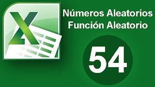 Tutorial Excel Cap 54 Números Aleatorios Función Aleatorio [upl. by Tareyn]