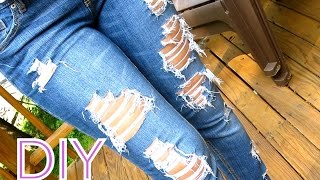 DIY Faça você mesmo Como Desfiar Calça Jeans [upl. by Suirtimed]