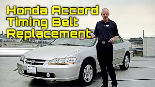 BEST DIY Honda Accord 22L 23L F22 F23 Timing Belt Replacement wWater Pump  Bundys Garage [upl. by Aribold36]