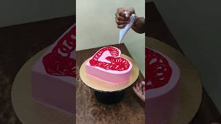 red Heart Shape Cake design viral ytshorts shortvideo trending [upl. by Olegna755]