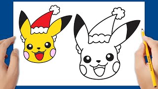 Dessin de Noël Comment dessiner Noël Pikachu [upl. by Caldwell]