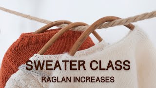 7 How to do Raglan Increases on a Sweater  Sweater Class Learn to knit [upl. by Knutson246]