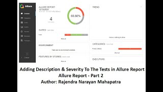 Adding Description amp Severity To The Tests In Allure Report Part 2 [upl. by Anol]