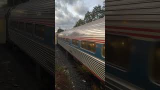 Vermonter at NorthamptonMA arriving and departing train trainstation northampton massachusetts [upl. by Lady]