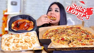 PIZZA HUT MUKBANG NEW Spicy Lovers Pizza Tuscani Creamy Chicken Alfredo Pasta Honey BBQ Wings [upl. by Gitlow543]