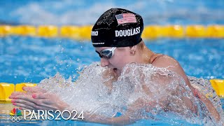 USAs Kate Douglass in her second final of the night gets silver in 200m breaststroke at Worlds [upl. by Sordnaxela]