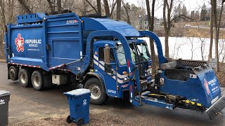 2 Republic Services Garbage Trucks [upl. by Fawn]