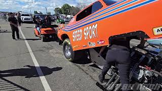 Jon Capps in the Speed Sport Funny Car Preps for Launch Hot Rod Heritage Racing Series 63rd annua [upl. by Miarfe]