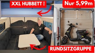 599m KASTENWAGEN WOHNMOBIL MIT RUNDSITZGRUPPE  HUBBETT  ROLLER GARAGE 2025 Bunkervan Denver 599m [upl. by Anayi]